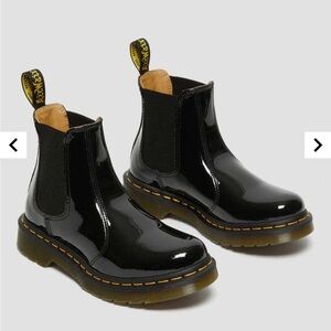 Dr. Martens Black Patent Leather Chelsea Boots